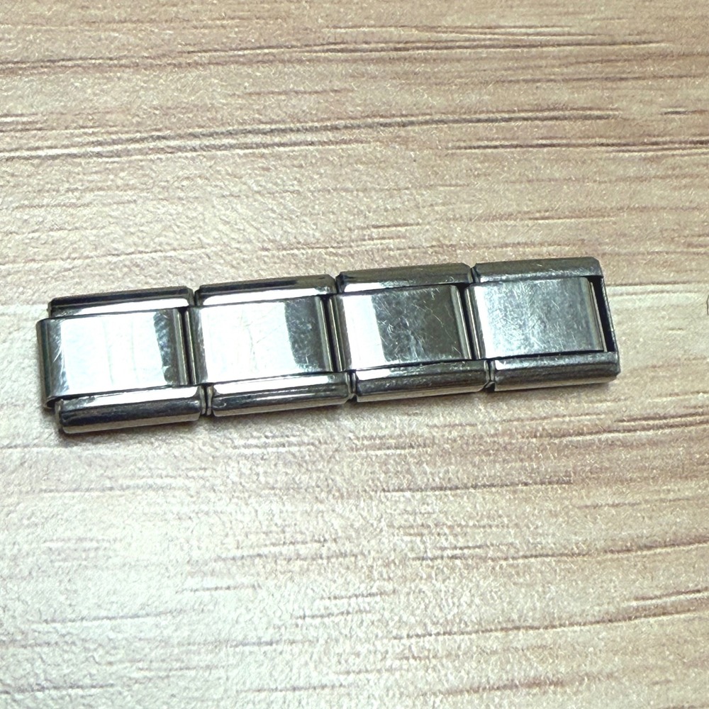 Stainless Steel Friends Italian Charm Bracelet Links 4pc Silver Tone 9mm Starter